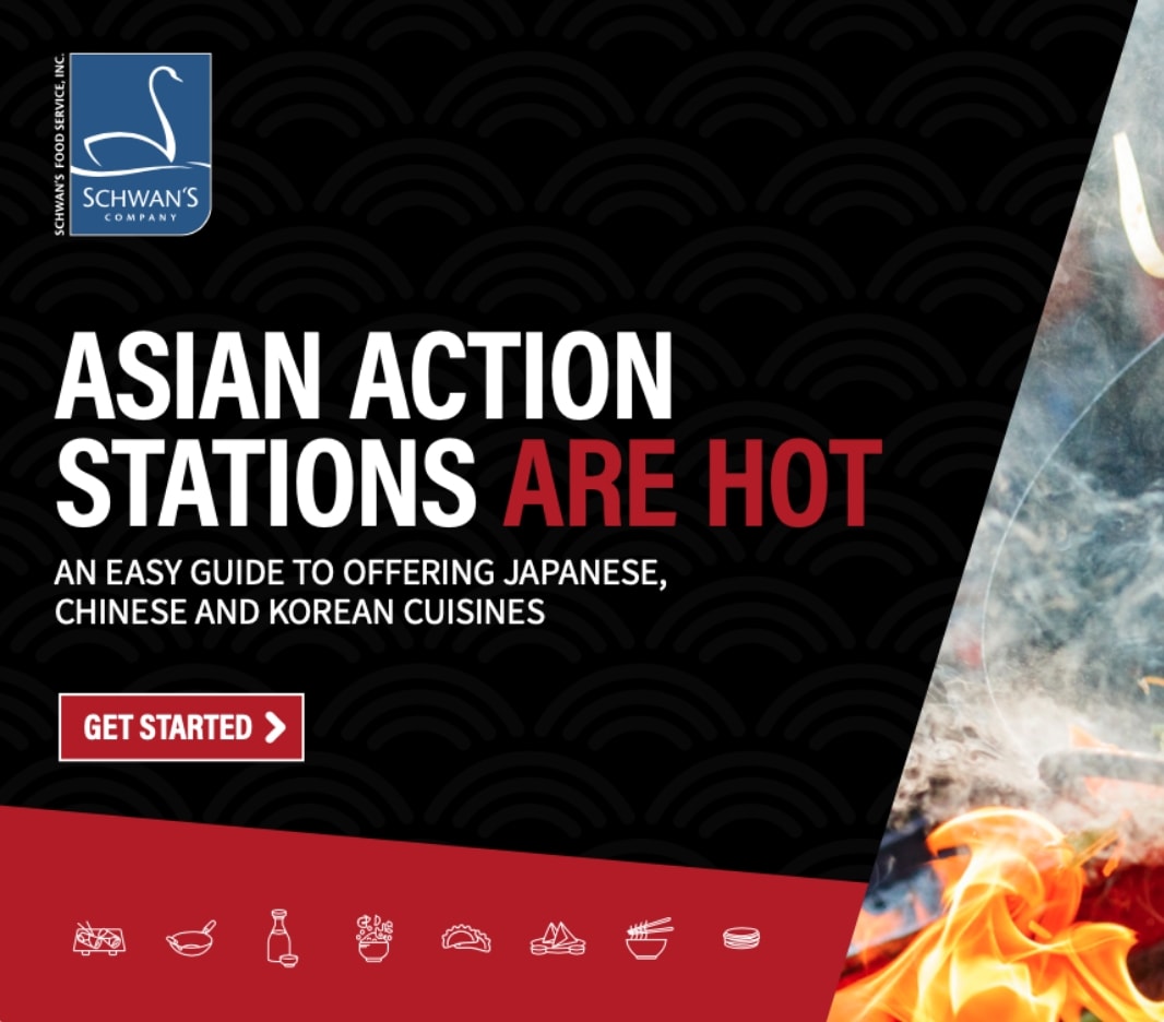 banner ad promoting Schwan's Asian action stations