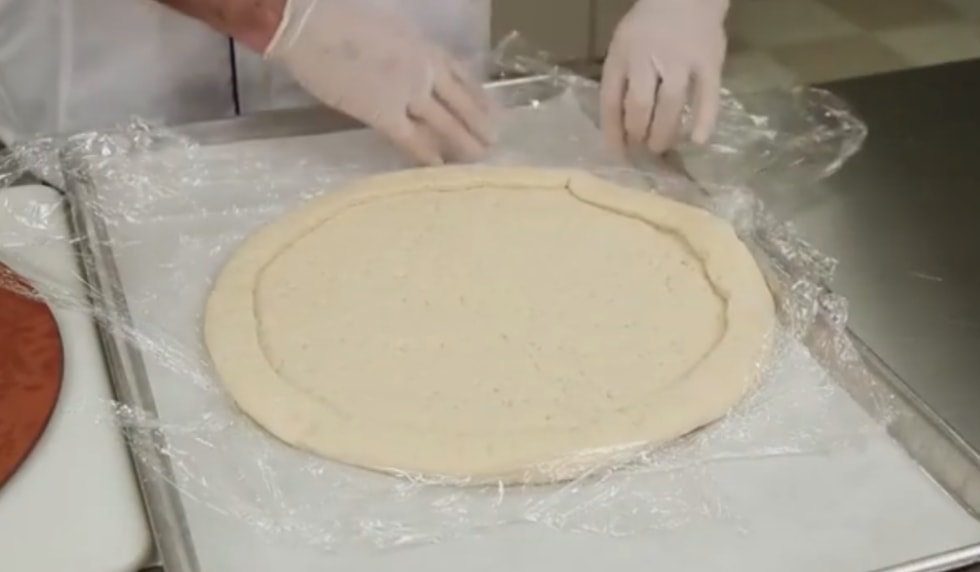 preview of video showing starter crust prep