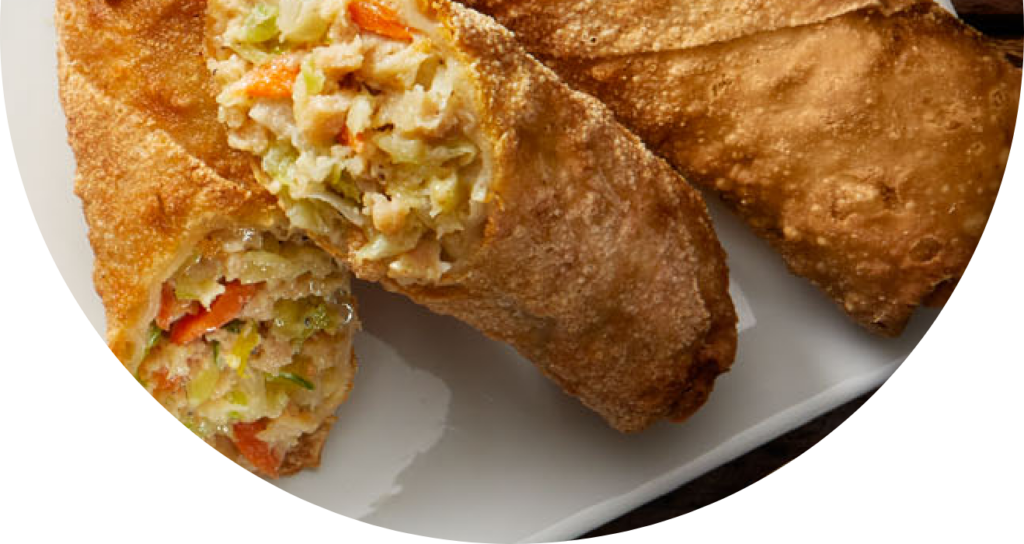 Pre-prepared egg rolls