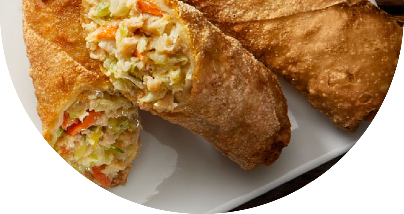 Pre-prepared egg rolls