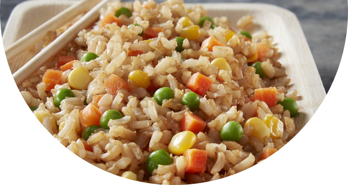 Fried rice in a takeout container