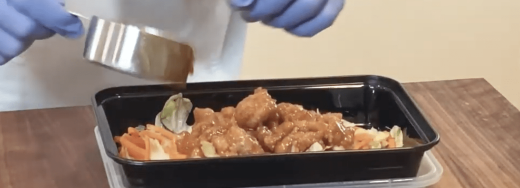 preview of video demo for orange chicken salad recipe