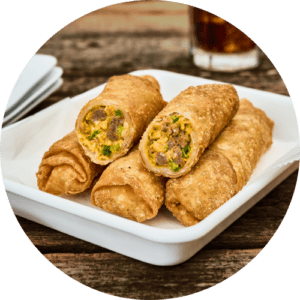 philly cheesesteak egg roll plate