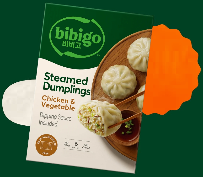 Bibigo Steamed Dumplings packaging
