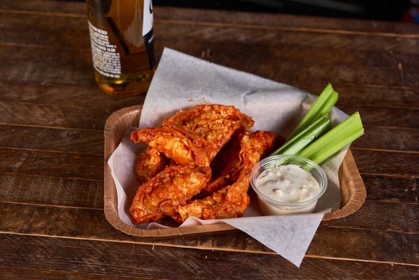 Chef One chicken vegetable dumpling with buffalo sauce