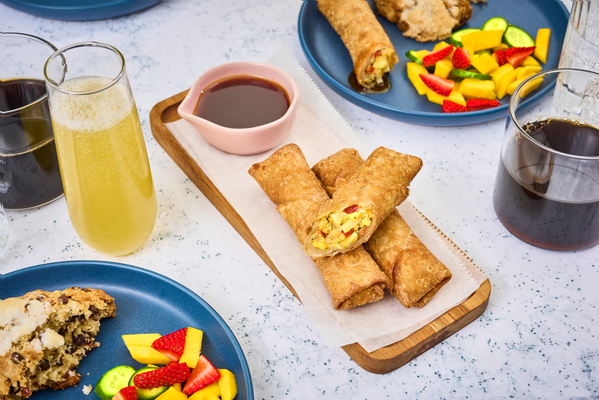 Breakfast Egg Roll with Gochujang-Maple Dip