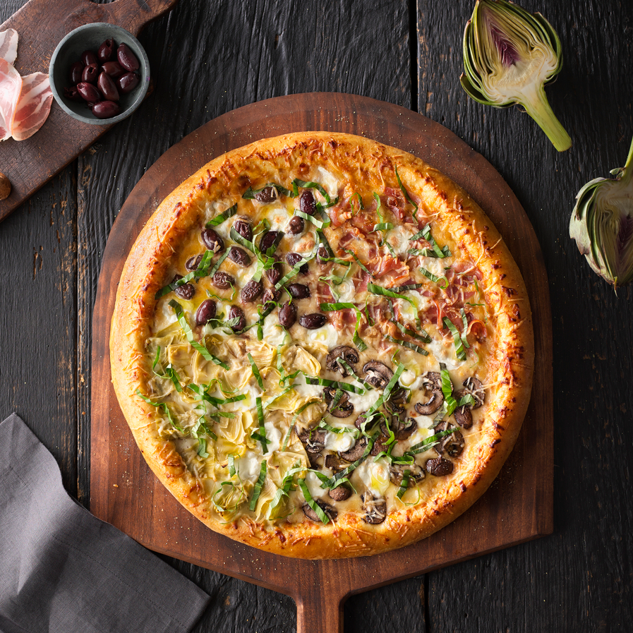 Pizza with Four Seasons (Quattro Saggione)